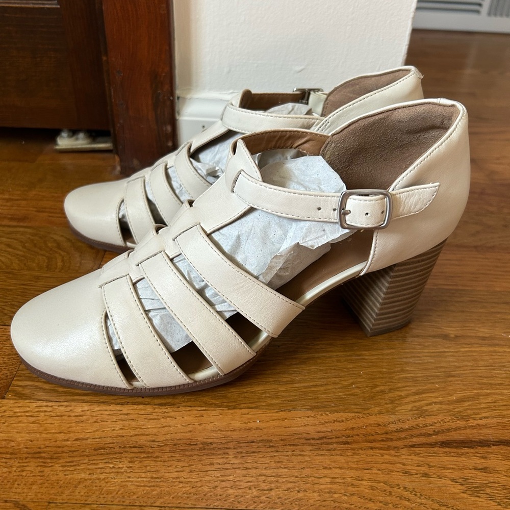Clarks Beige Strappy Heels